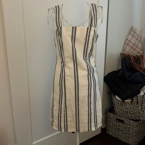 Blue and white striped sundress